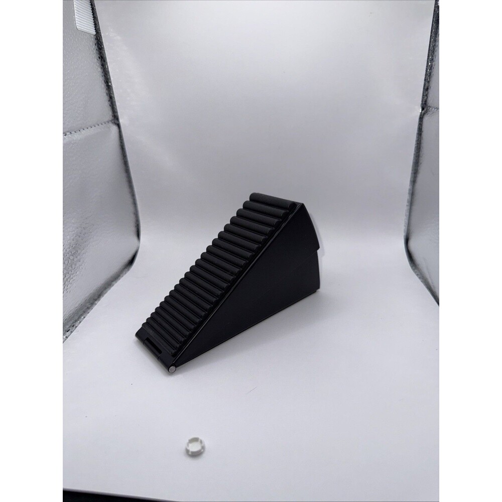 Heavy Duty Spring Loaded Door Stop Wedge Non Slip Rubber Foot Door Holder Black